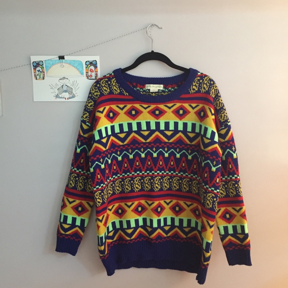 Urban Outfitters Colorful Funky Patterned Sweater - Picture 6 of 8