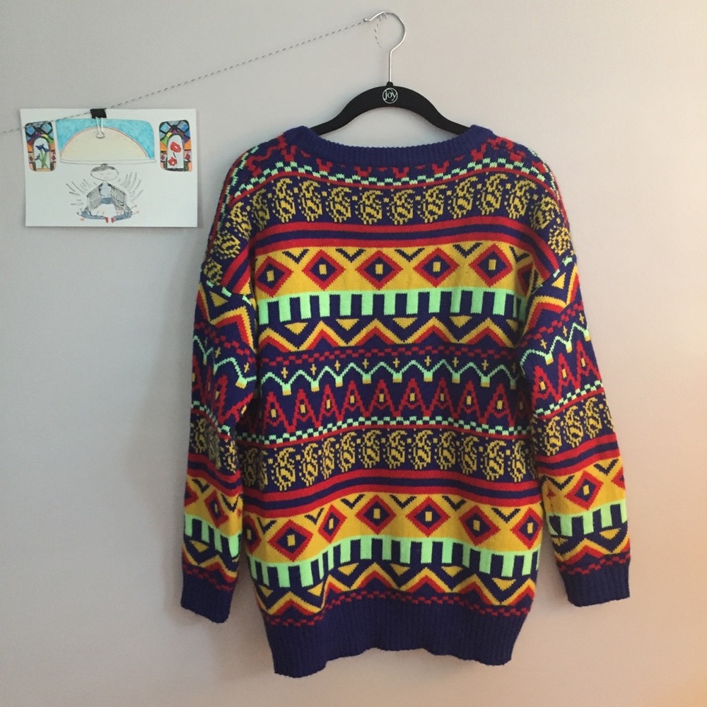 Urban Outfitters Colorful Funky Patterned Sweater - Picture 7 of 8