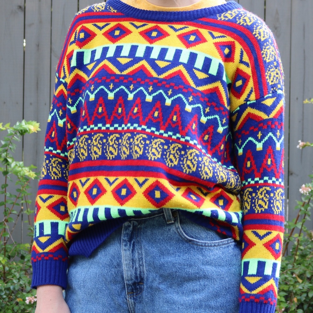 Urban Outfitters Colorful Funky Patterned Sweater - Picture 2 of 8