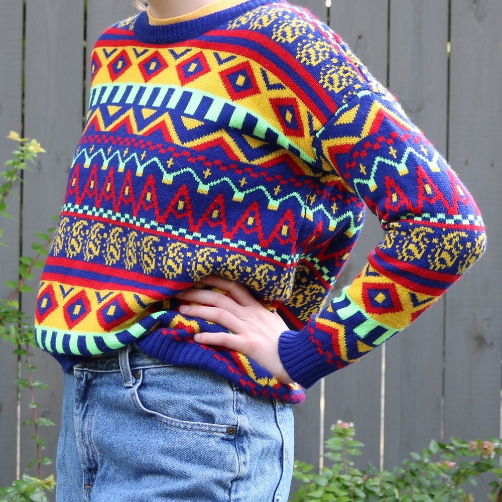 Urban Outfitters Colorful Funky Patterned Sweater - Picture 5 of 8