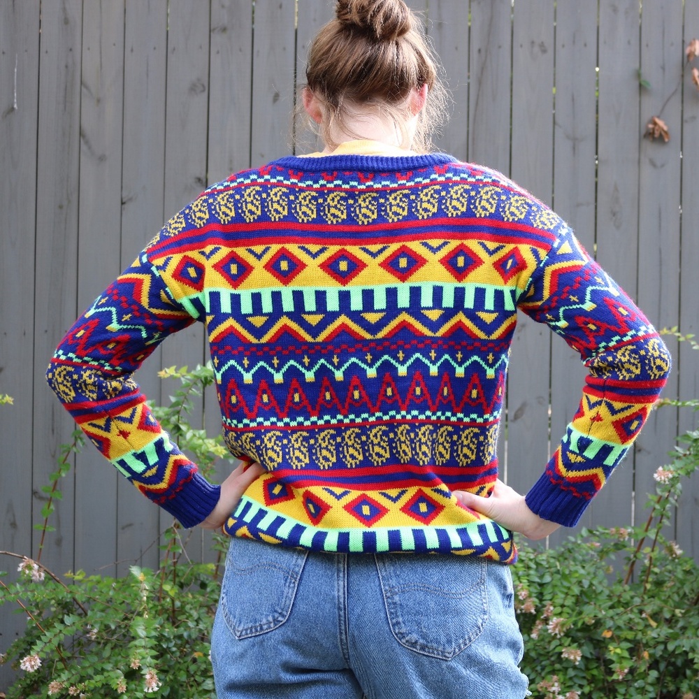 Urban Outfitters Colorful Funky Patterned Sweater - Picture 4 of 8
