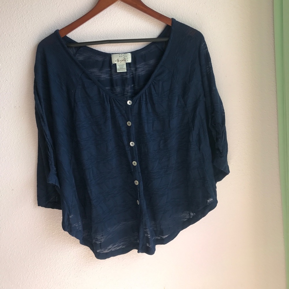 Navy blue batwing style cardigan