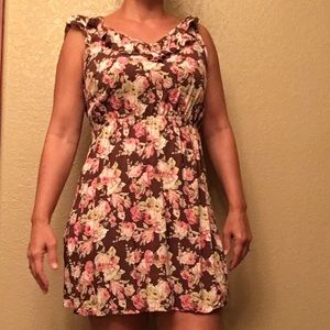 Brown floral dress