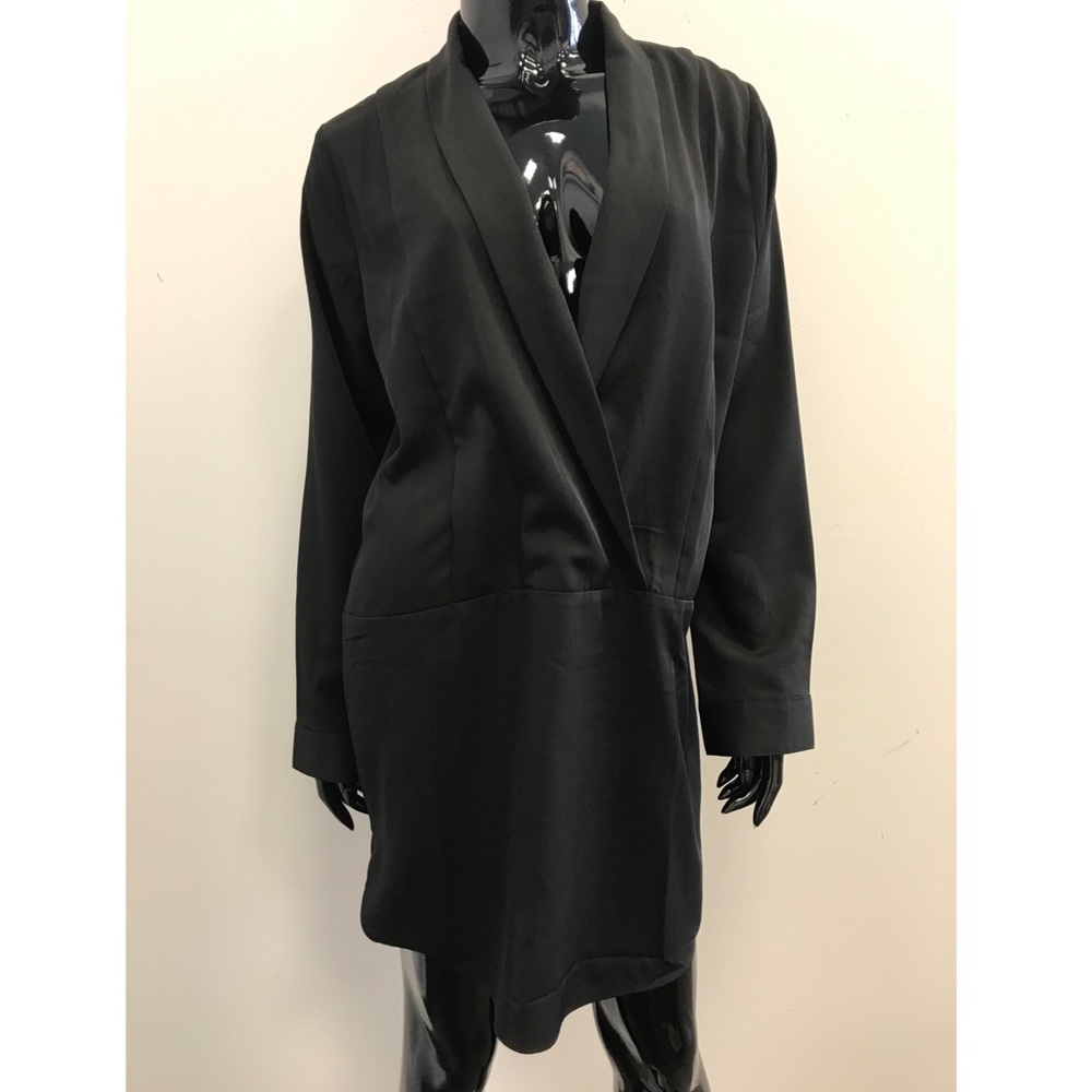 NWT Missguided Black Wrap Shirt Dress