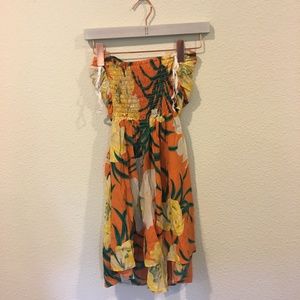 Tucker Dresses - Tucker orange and white floral strapless dress Tucker Dresses - Tucker orange and white floral strapless dress
