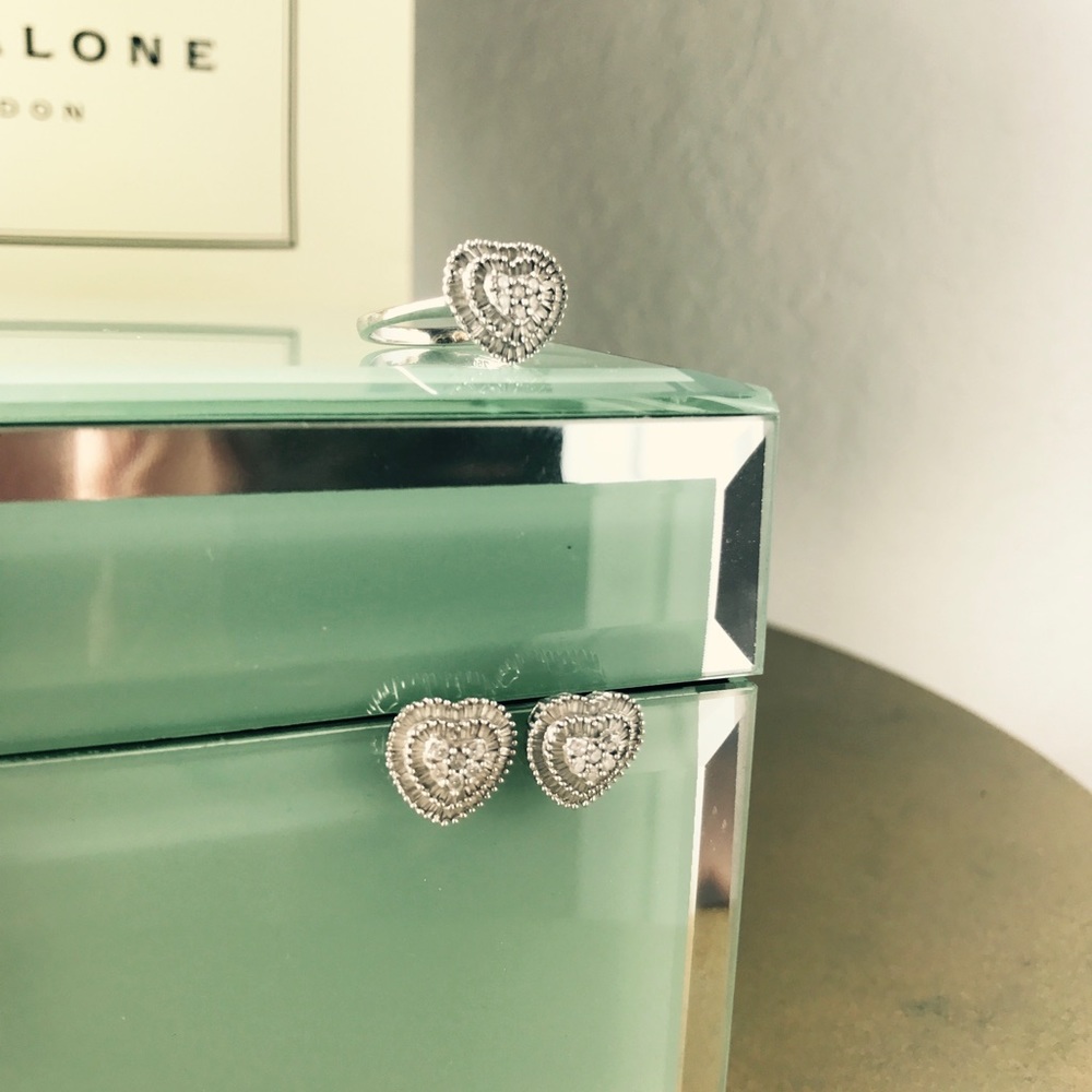 Diamond Earrings and Ring