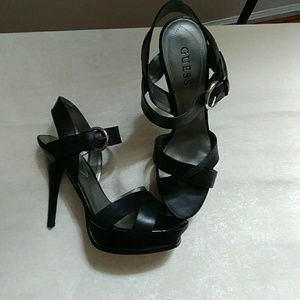 Classic Black Leather Heels by Guess