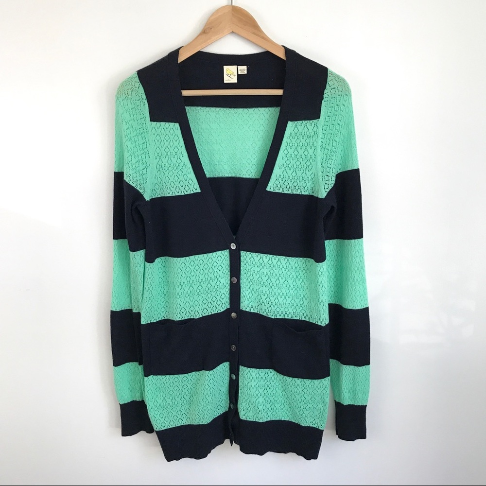 Yellow Bird Rugby Pointelle Cardigan Sweater NWOT - Picture 3 of 8