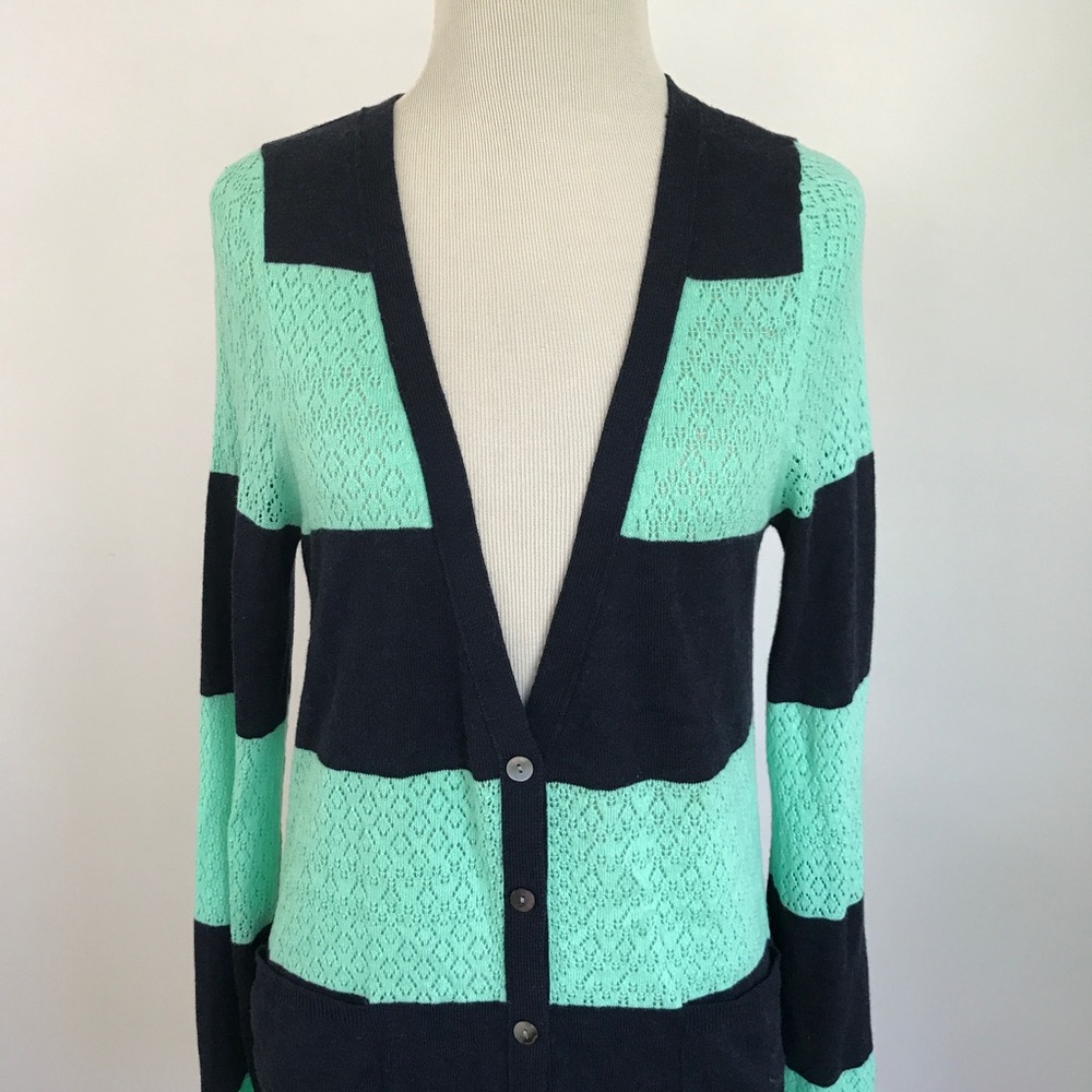 Yellow Bird Rugby Pointelle Cardigan Sweater NWOT - Picture 5 of 8