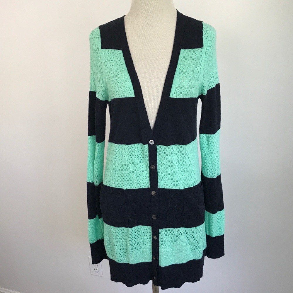 Yellow Bird Rugby Pointelle Cardigan Sweater NWOT - Picture 6 of 8