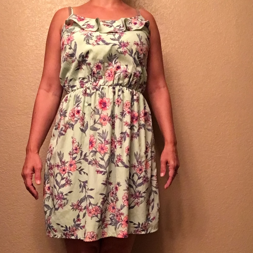 Light green floral dress
