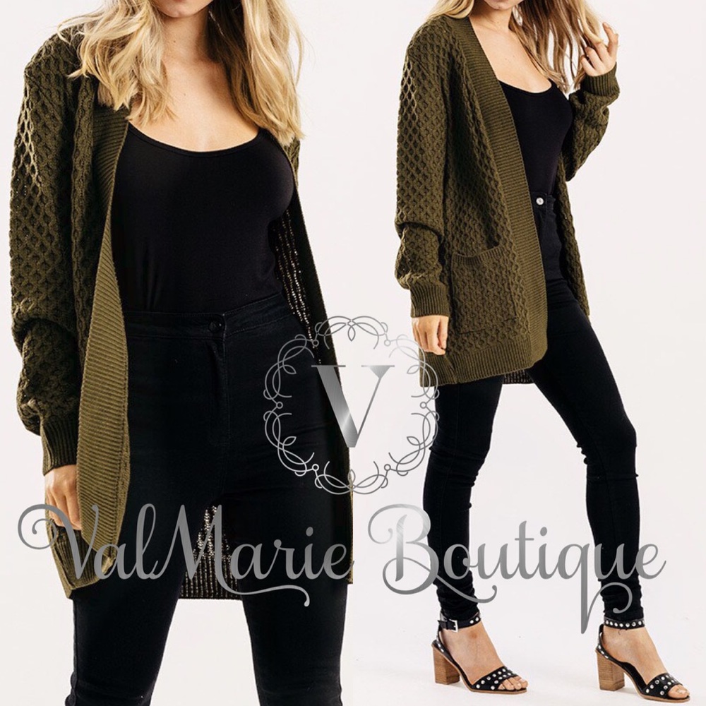 📍LAST 1- Olive Sage Knitted Cardigan - Picture 2 of 3