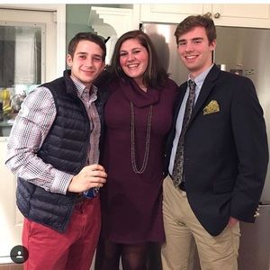 XL cable & gauge purple sweater dress