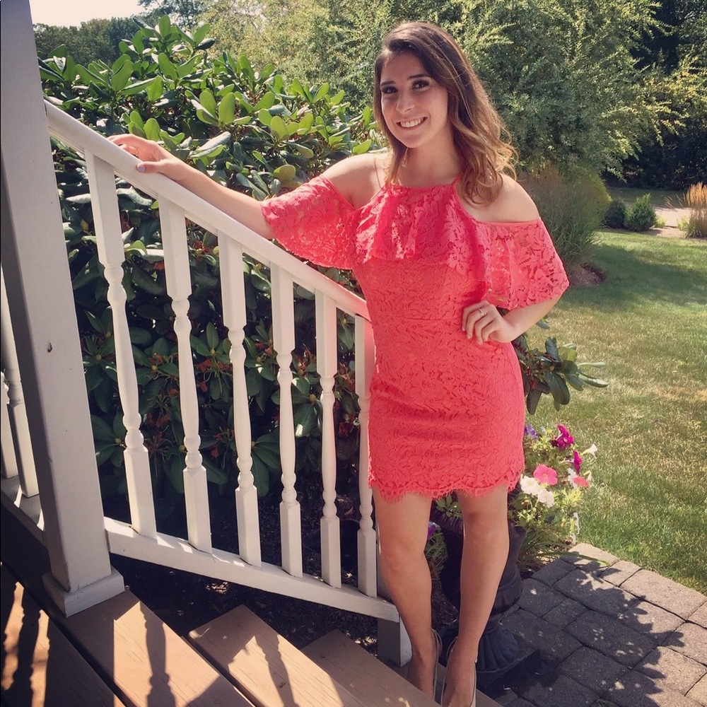 Coral Lace Dress