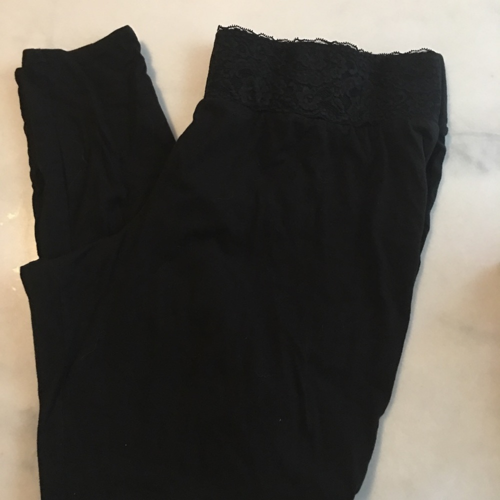 Lace top black leggings size 3x