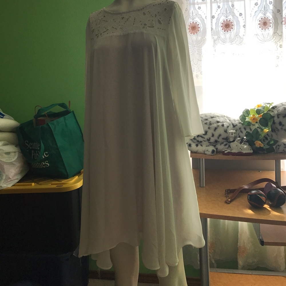 H&M flowy dress with floral and beading detail