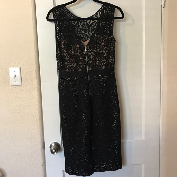 BCBGMAXAZRIA black lace sheath dress - Picture 2 of 5