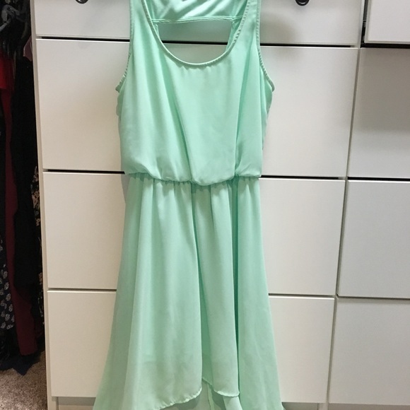Lush High-Low Mint Dress - Picture 2 of 5