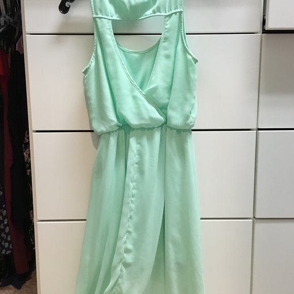 Lush High-Low Mint Dress - Picture 3 of 5