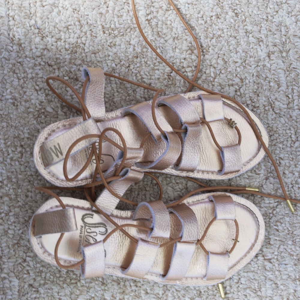 Sseko Designs Gladiator Wrap Sandals Rose Gold