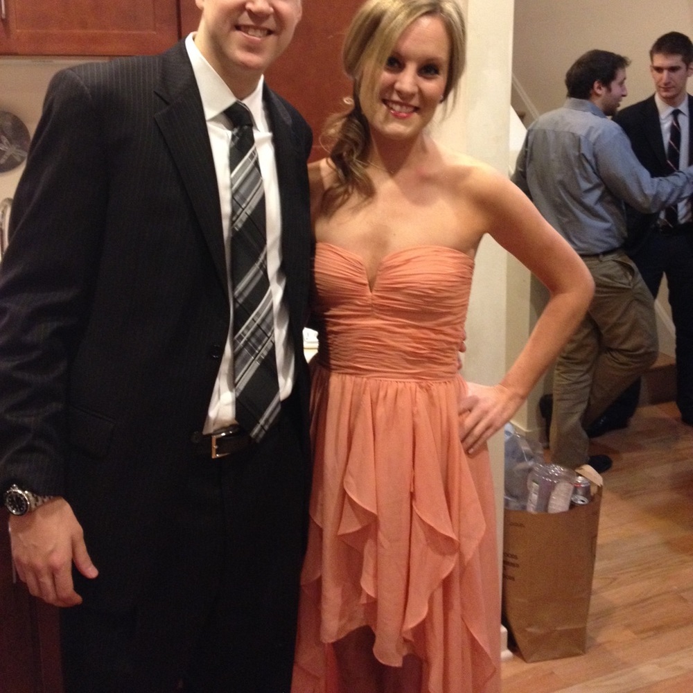 Peach high/low dress