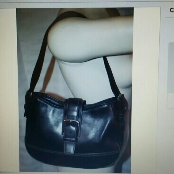 Coach Bag Vintage Black leather Buckle Flap shoulder bag purse Medium - Picture 7 of 16
