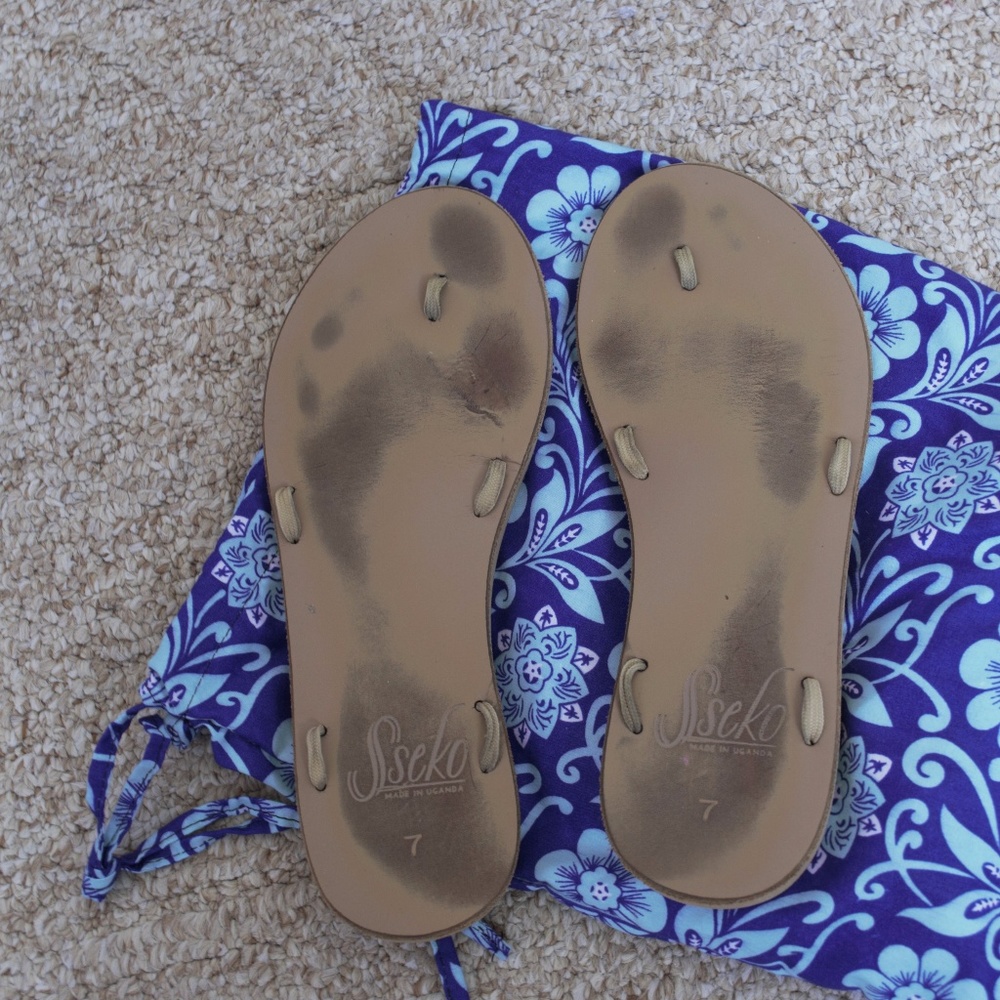 Sseko Designs Beige Ribbon Sandal w/ Four Ribbons