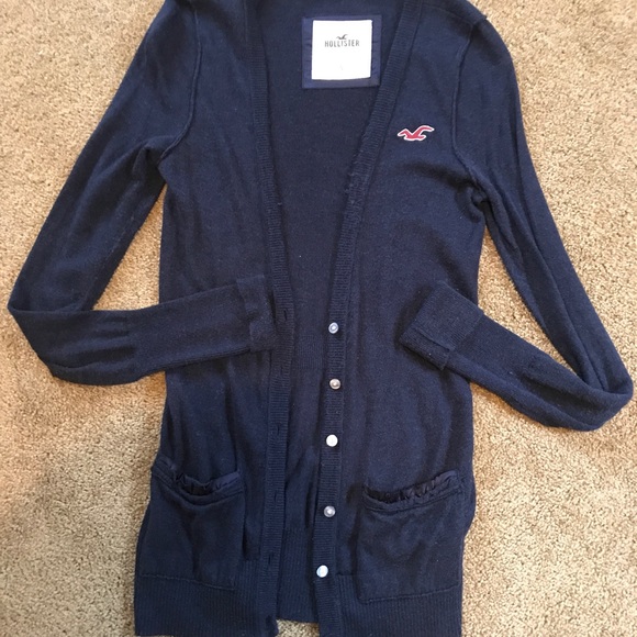 Hollister Sweaters - Hollister navy cardigan, size small