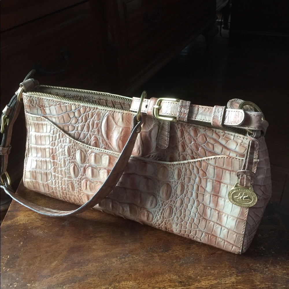 Signature Croc Embossed BRAHMIN shoulder bag