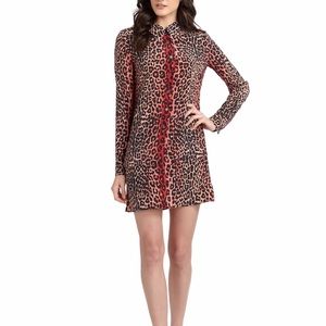 Equipment Leopard Print Silk Shirt Dress Small