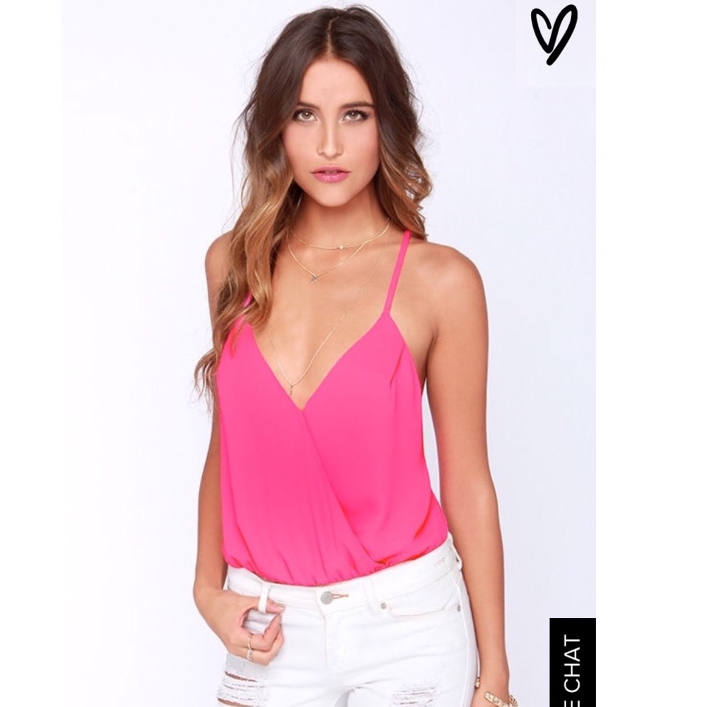 LuLu's Backless Neon Pink Bodysuit
