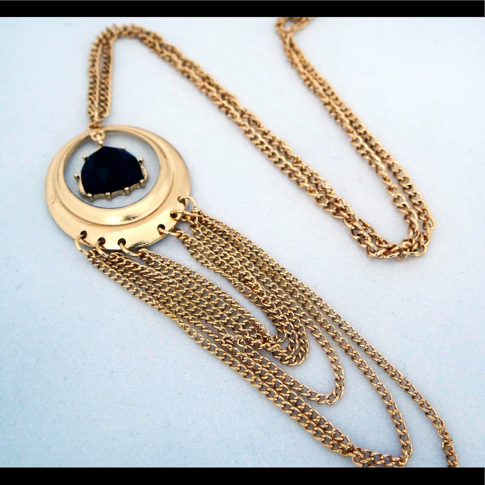 ✅LONG GOLD TONE NECKLACE WITH PENDANT