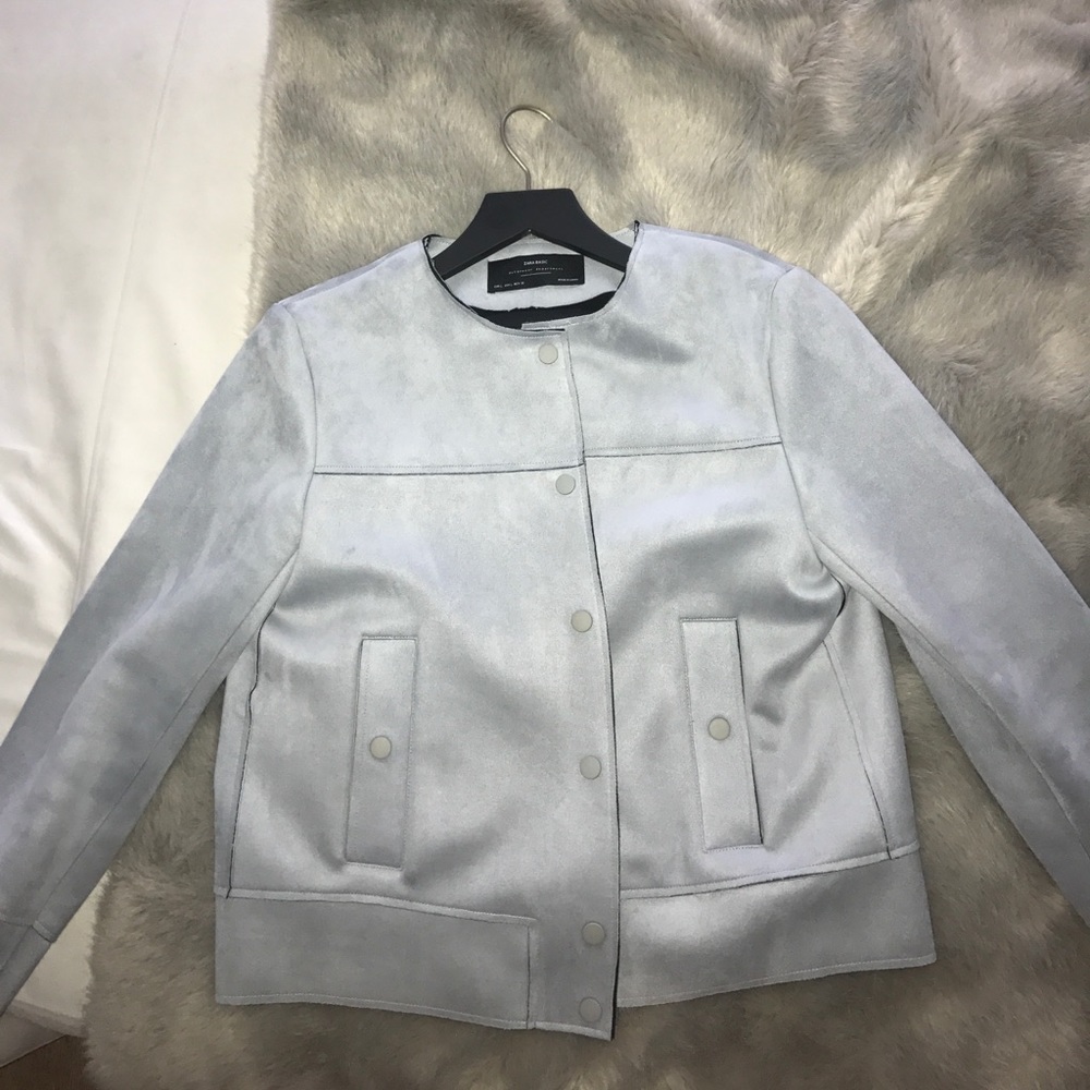 Zara Basic faux suede jacket Size L