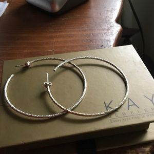 Diamond cut hoop earrings