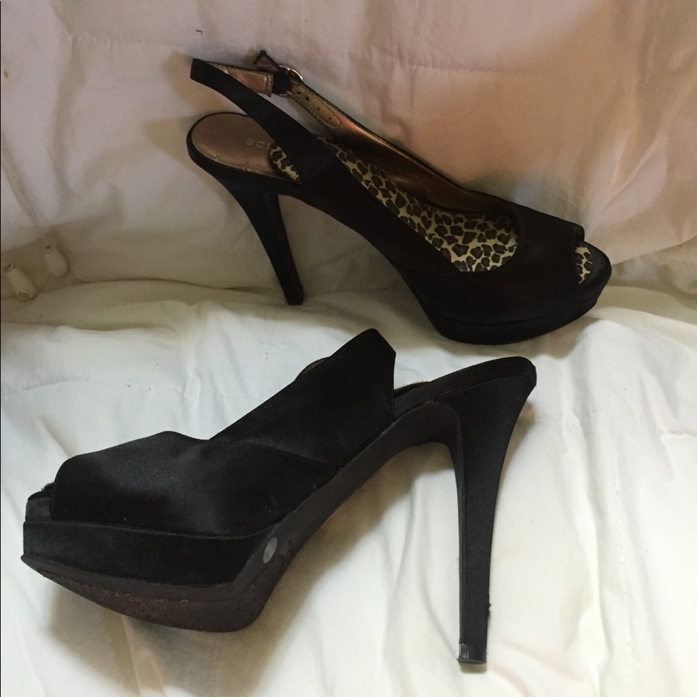Satin black HIGH heels