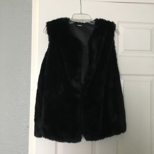 ALDO Black Faux Fur Vest
