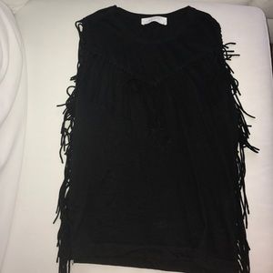 IRO BLACK FRING TOP SIZE M