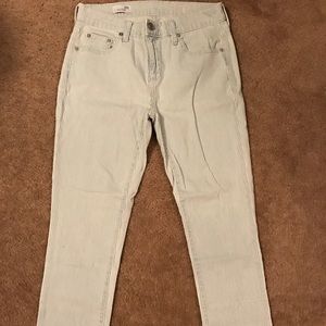 Gap girlfriend pinstripe crop jeans