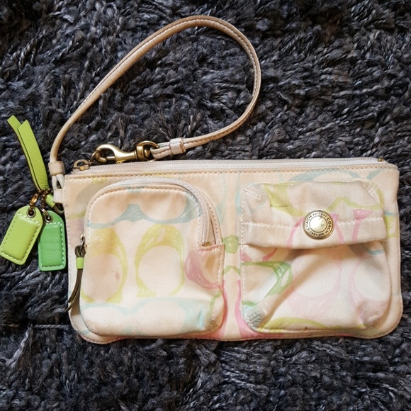 Coach Handbags - Coach Pastel Wristlet - Please Read