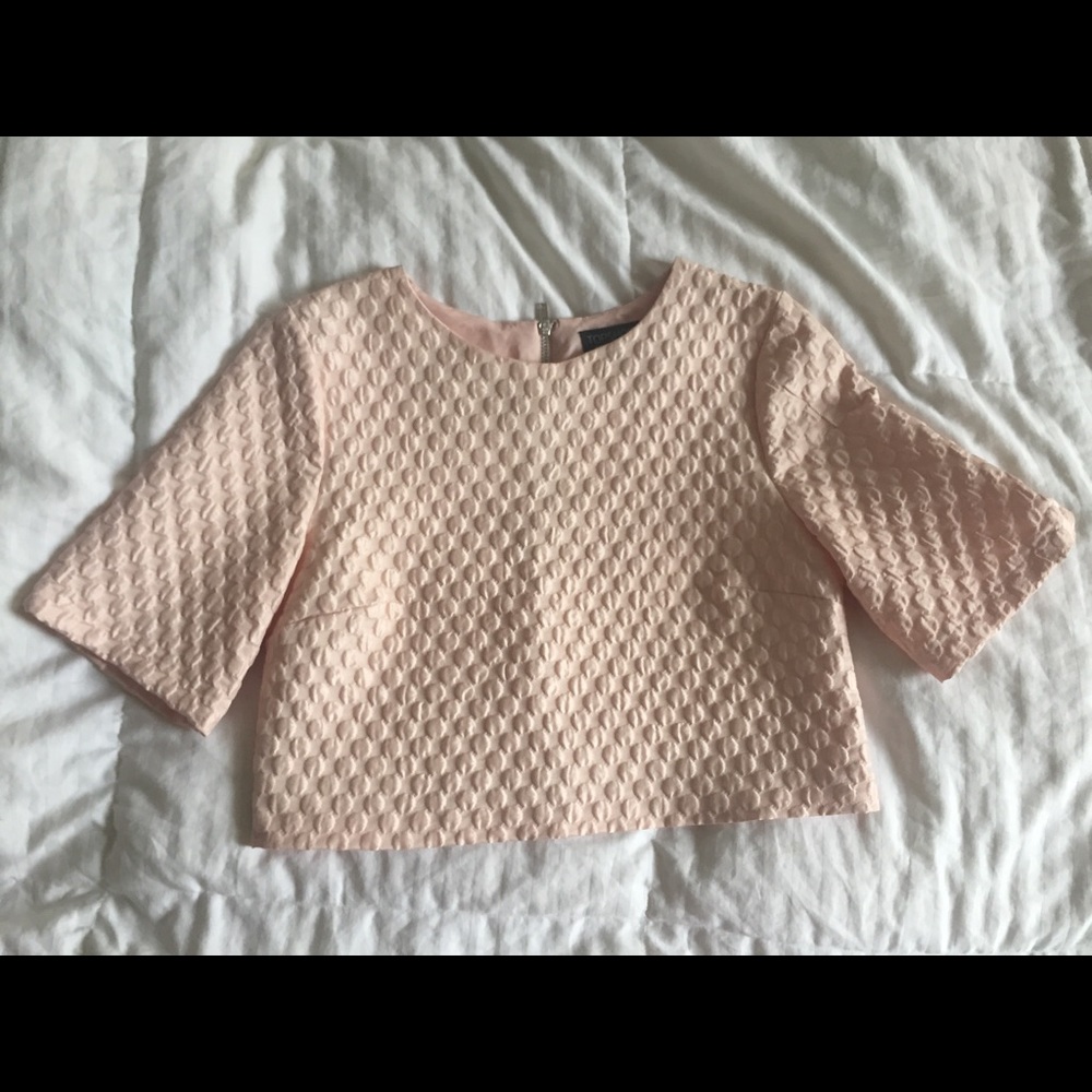 Top Shop Bubble-textured Crop Top