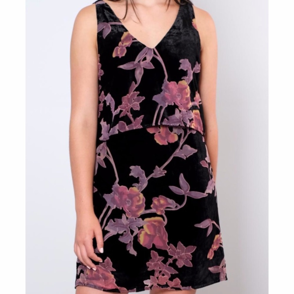 NWOT everly floral velvet dress never worn sz M - Picture 1 of 8