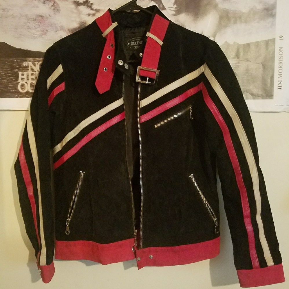 VINTAGE MOTORCYCLE JACKET! 100% REAL LEATHER