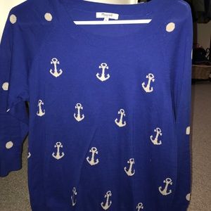 Madewell dot and anchor cobalt blue sweater