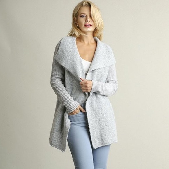 🎉CLEARANCE🎉 Silver Gray Double Breasted Cardigan - Picture 2 of 3