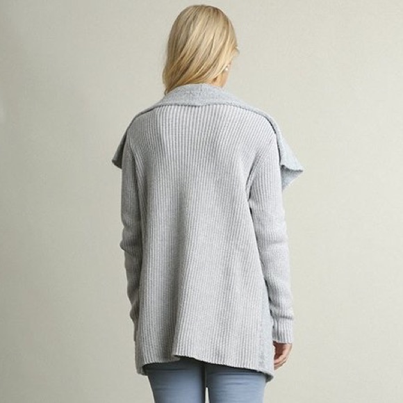 🎉CLEARANCE🎉 Silver Gray Double Breasted Cardigan - Picture 3 of 3