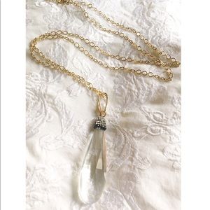 ⏳Chunky Crystal drop /Pearl Gold Chain Necklace