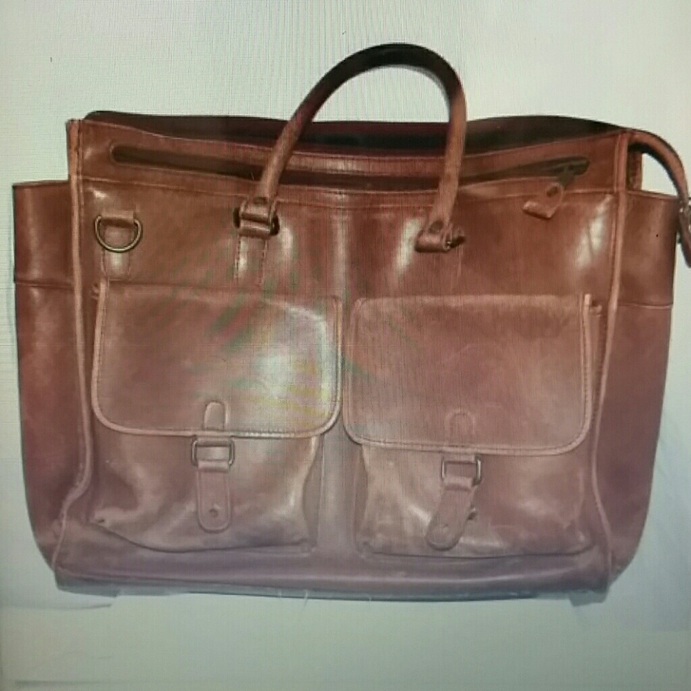 Eddie Bauer soft leather computer handbag