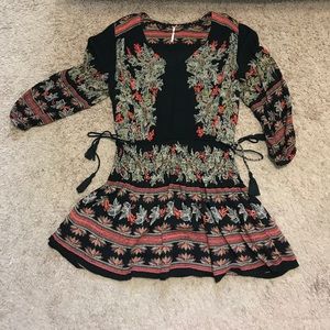 Free People black/red dress with cinched waist