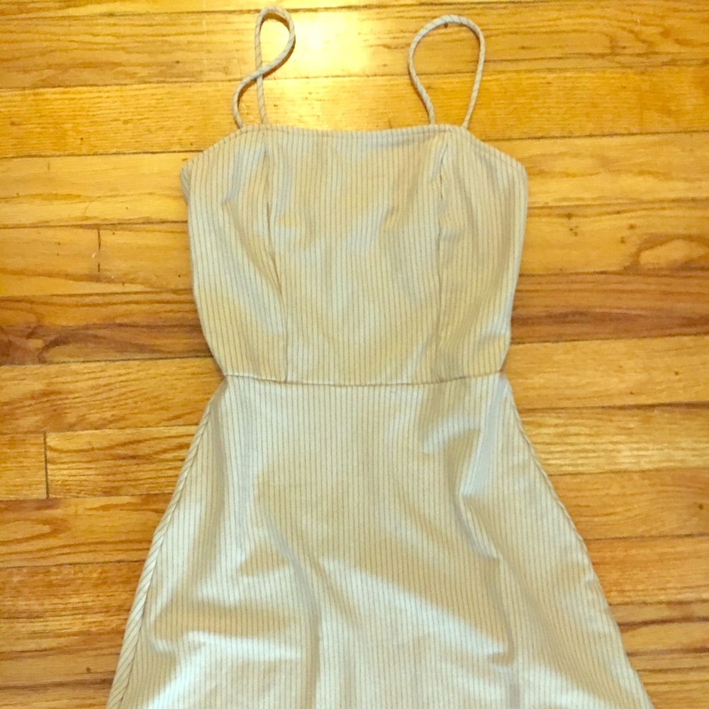 Silence + Noise Pinstripe Flare Strappy Dress