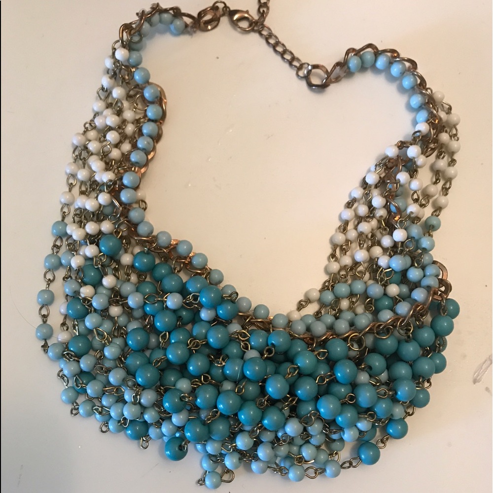 Turquoise Beaded Statement Necklace